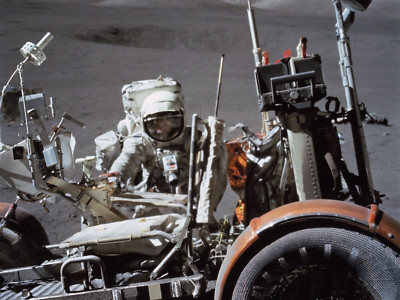 Apollo 17 Lunar Vehicle With Harrison Schmit #1 (Landscape) ENHANCED Prints