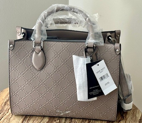 New Nine West Chelsay Satchel Bag Greytone Purse - NWT - Picture 2 of 6
