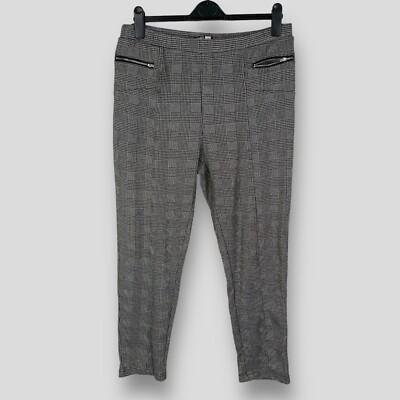 Pep&Co Damen Karo Tapered Hose UK 16 Reißverschlusstaschen Ankle Grazer