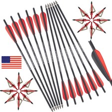 Archery 12x 20" Carbon Crossbow Arrows Crossbow Bolts OD8.8mm Broadheads Hunting