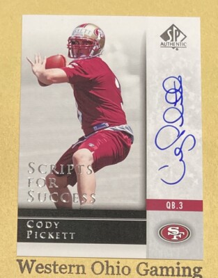 2004 Upper Deck SP Cody Pickett #SS-CP Scripts For Success Autograph Card 