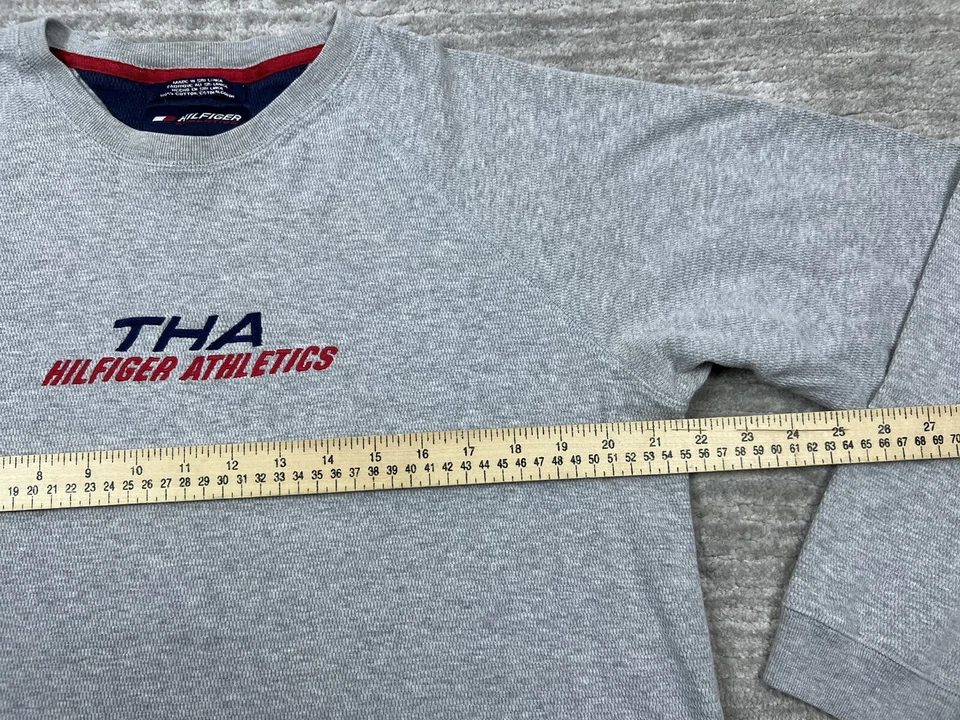 Hilfiger Athletics Shirt Mens Large Gray THA Long Sleeve Pullover Cotton - Image 4 of 4