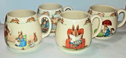 4 Bunnykins Royal Doulton mugs