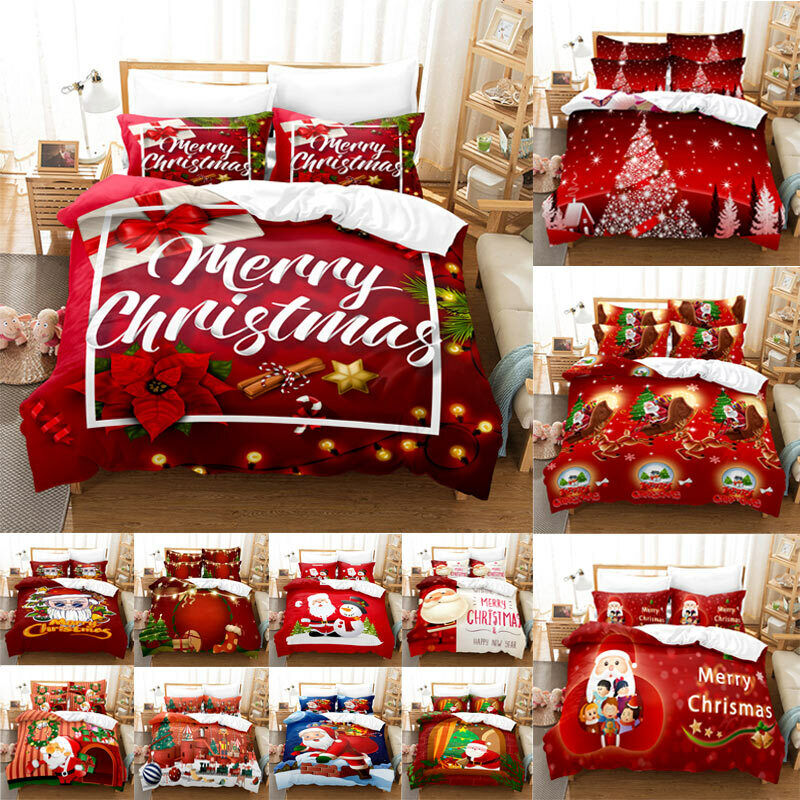 Christmas Bedding Set Linens Duvet Cover Pillowcase 3D Double Full King Queen Wyprodukowano w Japonii Wyprodukowano w Japonii