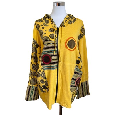 Nepal Patchwork Jacke handgemacht ethnische Hippie Kapuzenjacke Baumwoll Jacke
