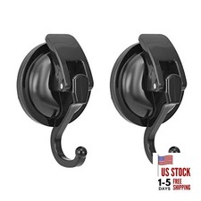 Heavy Duty Vacuum Wreath Cup Hook, Easy to Install and Remove, No 2 Pack Black