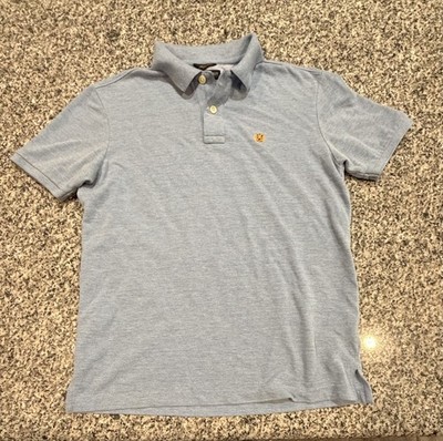 Fahrenheit Polo Shirt Mens Medium Fitted Casual Knit blue Short Sleeve golf 