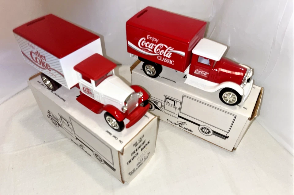 Lote de 2 bancos de caminhão de carga Ertl American Classic Models COCA COLA & DIET COKE - Imagem 2 de 4