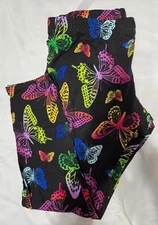 NOBO XXL No Boundaries Womens Black w/Butterflies Leggings Ankle NEW gift