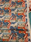 PATRIOTIC CHRISTMAS CHURCH AMERICAN USA FLAG FABRIC BY THE YARD SUSAN WINGET