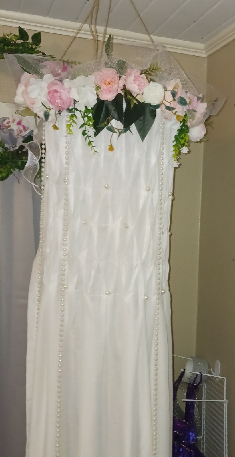 Baby Girl 84 In Long Pink White Flowers Greenery