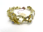 Vtg. Clear Rhinestone Goldtone Bracelet Costume Jewelry Art Deco Modern - 06