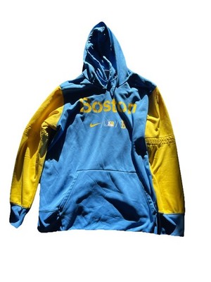 Nike Boston Red Sox Therma-Fit Hoodie Xl Blue Yellow MLB Baseball 