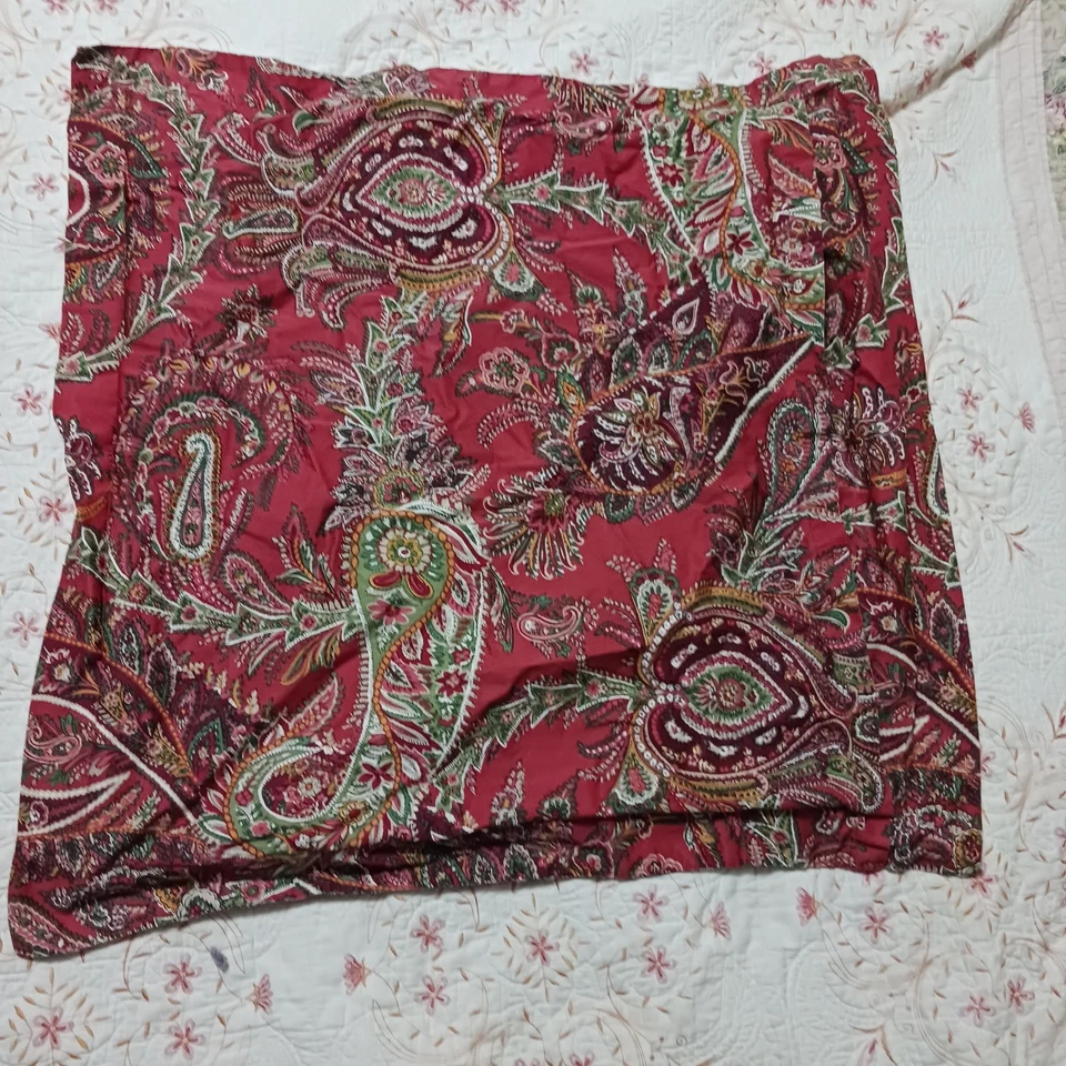 Pottery Barn Duvet Cover Full Queen Pillowcases Square 2 Organic Paisley - Image 4 of 4
