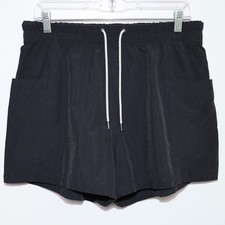 VUORI - VW3014 Black Casual Drawstring Isla Baggie Shorts - Women's Medium