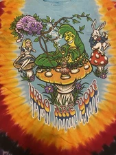 2014 Liquid Blue Alice In Wonderland Tye Dye Shirt XL Who Are You? We’re All Mad