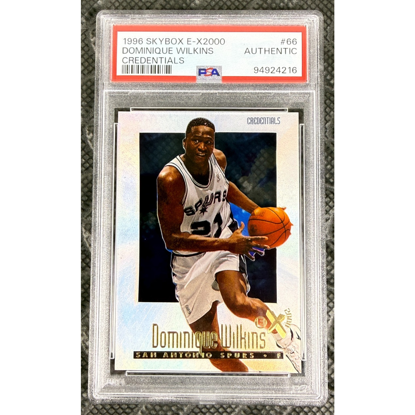 1996-97 Skybox E-X2000 Credentials Dominique Wilkins /499 Spurs #66 Authentic