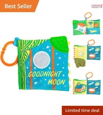 Goodnight Moon Soft Book with Clip Baby Teething  Sensory Toy for Infants