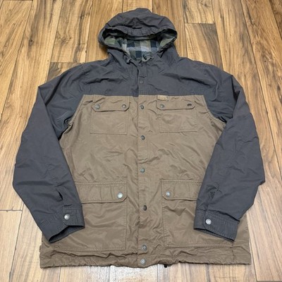 Hippytree Jacket Mens Large Surf & Stone Flannel Lined Button Up Hooded *Read