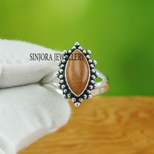Sunstone Gemstone 925 sterling silver Handmade Gift Ring US size 5 to 13