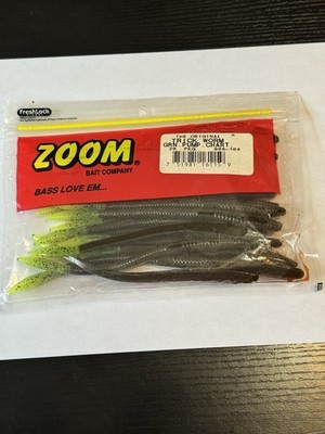 Zoom Trick Worm 6.5''   Green Pumpkin Chartreuse Tail