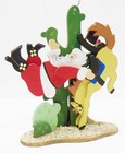 Emgee Hawaii Bucking Bronco Cowboy Santa Claus Horse Wooden Wood TLC Ornament — photo 8