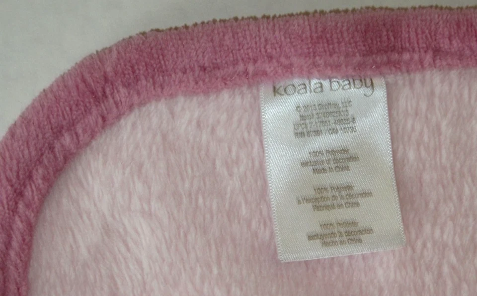 Manta de seguridad para bebé Koala rosa con moño de mono Lovey polar de felpa Foto 4 de 4