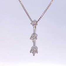 20" Diamond Necklace 3 Diamonds .47 Carat T.W. 14K White Gold 2.4g MI1067662 