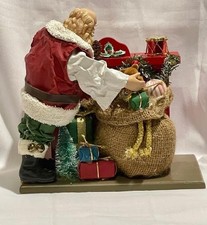 Fabric Mache Santa Claus Wood Fireplace and Base Christmas Bag of gifts 2025-1