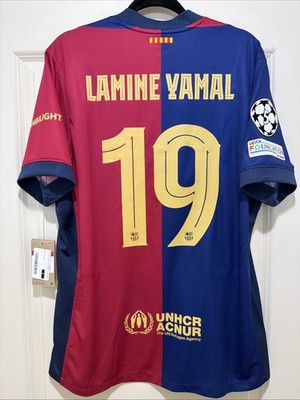Lamine Yamal 19 Mens Nike FC Barcelona Home Jersey Stadium UCL No