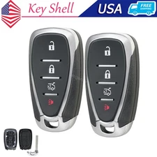 2 Replacement For 2016 2017 2018 2019 2020 Chevy Malibu Remote Key Fob Shell 4B