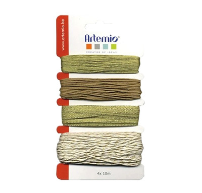 Artemio Gold Zopf Set - 4 x 10m Deko Fäden zum Basteln oder Geschenkverpackung