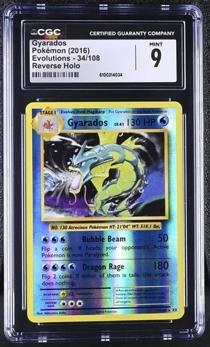 Gyarados *CGC 9* Reverse Holo *Evolutions* #34 *2016* Pokemon