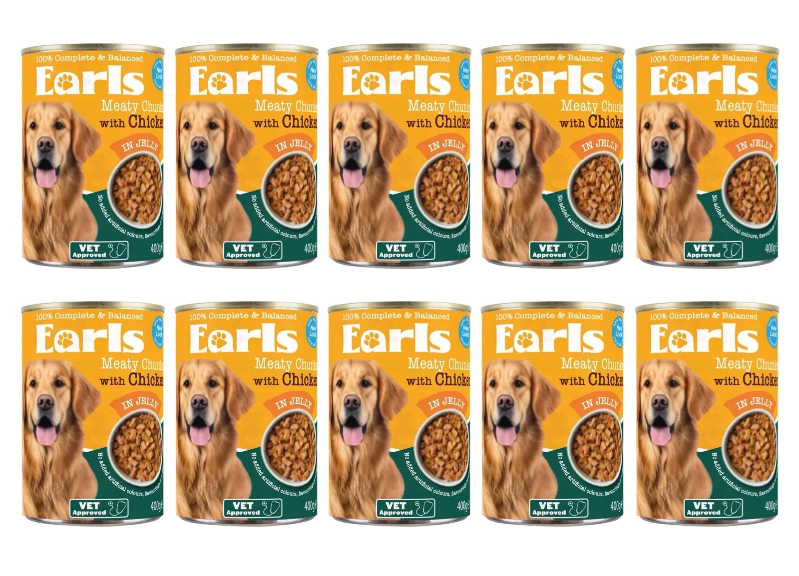 Pack of 10 Earls Meaty Chunks With Chicken In Jelly Wet Dog Food 400g
Opens in a new window or tab