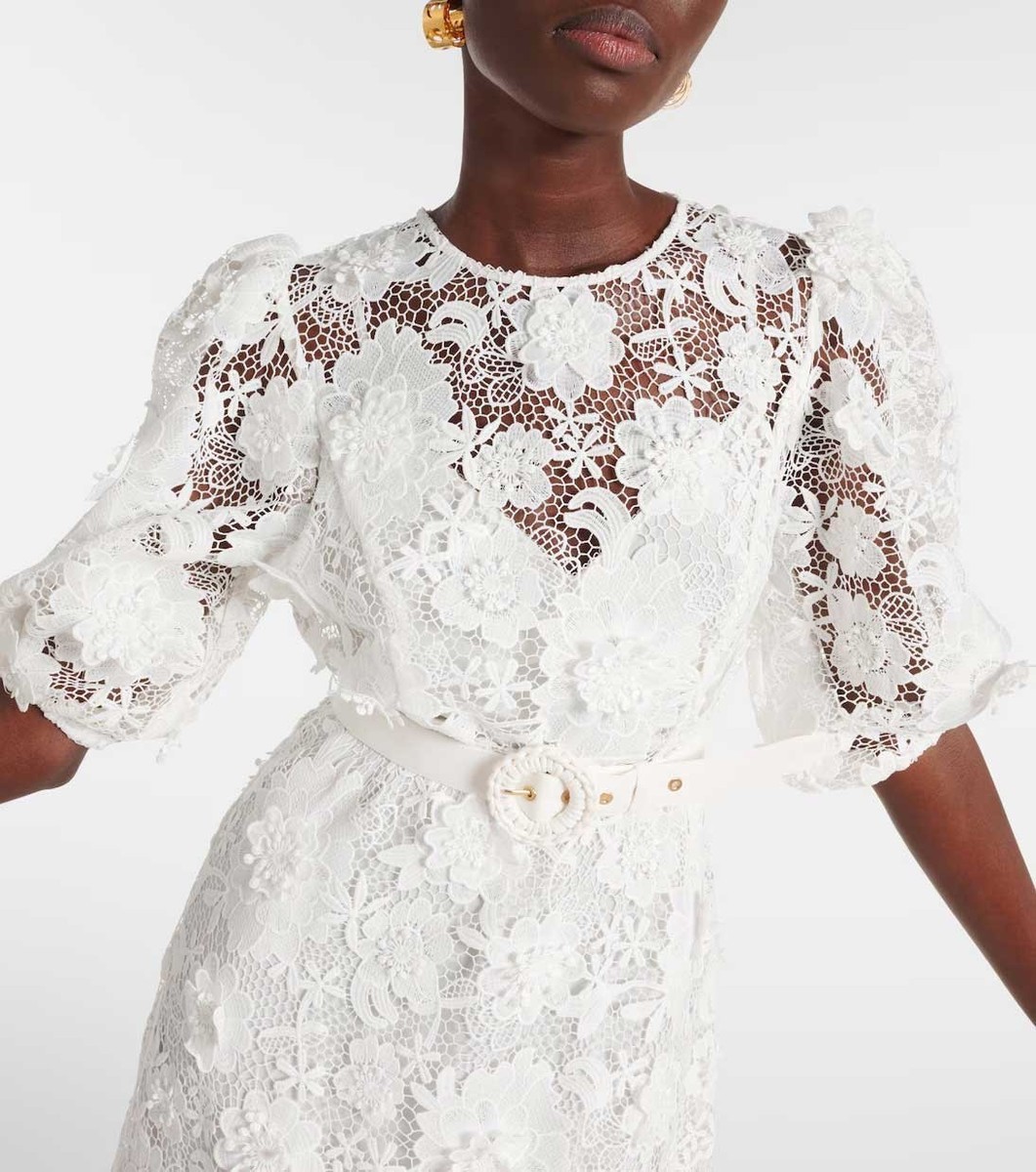Zimmermann Halliday Lace 3D Flower Midi Dress Sz 4 UK- 12 US / Sz Large  Wedding | eBay