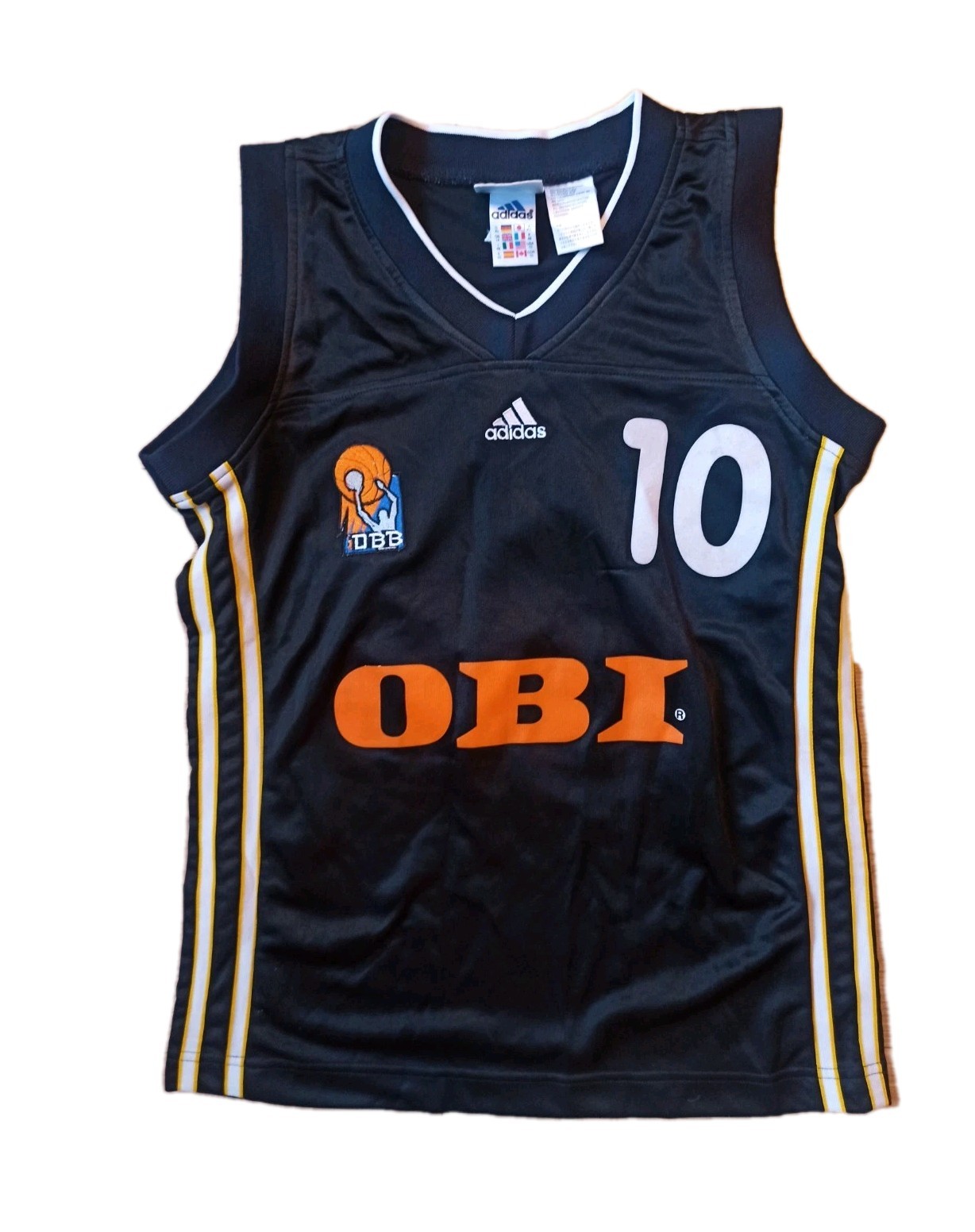 Adidas DBB Germany Vintage Jersey 90s #10 Basketball Jersey Black S