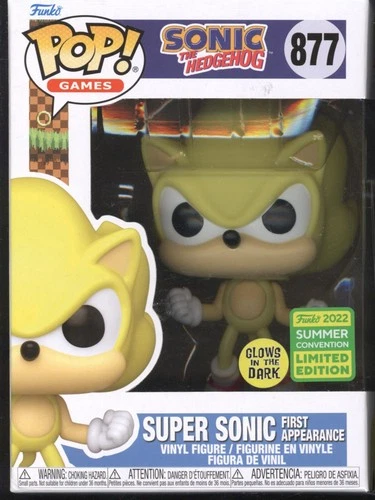 DR | Funko Sonic the Hedgehog | Super Sonic #877 1st App. | GITD w/Protector
