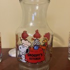 Vintage Set Snoopy's Kitchen Carafe With Lid And 4 Glasses, Peanuts-Made in USA — photo 6