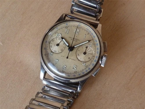 RARO VECCHIO CRONOGRAFO UNIVERSALE GENEVE UNI-COMPAX Cal 281