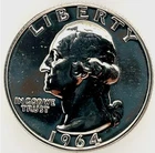 ✅ PROOF 1964 P Washington 90% SILVER Quarter GEM BRILLIANT UNCIRCULATED Coin ✅