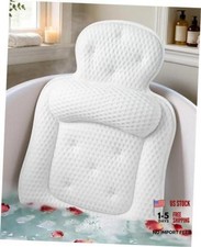 Bath Pillows for Tub, Comfortable Bathtub Cushion for Head and Standard White