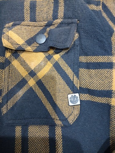 Element Lumberjack Jacket XL Yellow Plaid Flannel Sherpa Lined Skateboarding - Picture 5 of 10