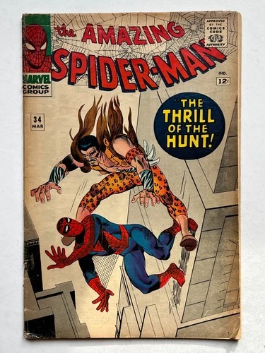 Spider-Man #34 1966 Spidey battles Kraven the Hunter