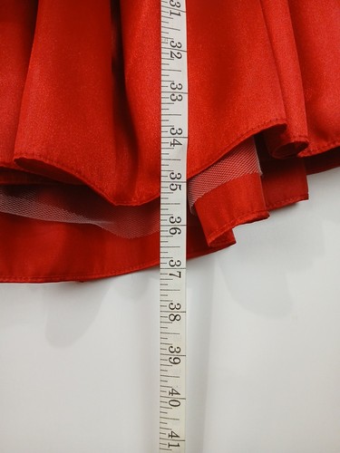 Vintage 80's Red Corset Prom Formal Dress Size 5 Ruffles Straps Party Cocktails - Picture 11 of 14