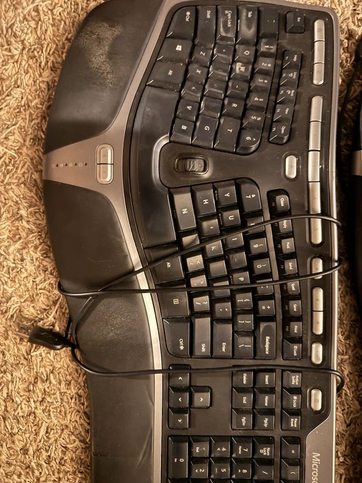 3x Teclado Ergonómico Natural Microsoft Muy Usado 4000 Probado Todas las Teclas Funcionan Foto 4 de 4