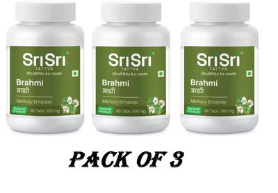 Pack of 3 - Sri Sri Tattva BRAHMI 60 Tablets Herbal