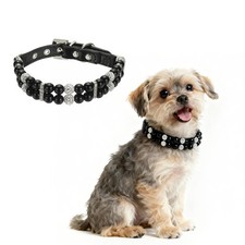 Pearl Dog Collar, Pearl Cat Collar Necklace for Dogs L, Black 