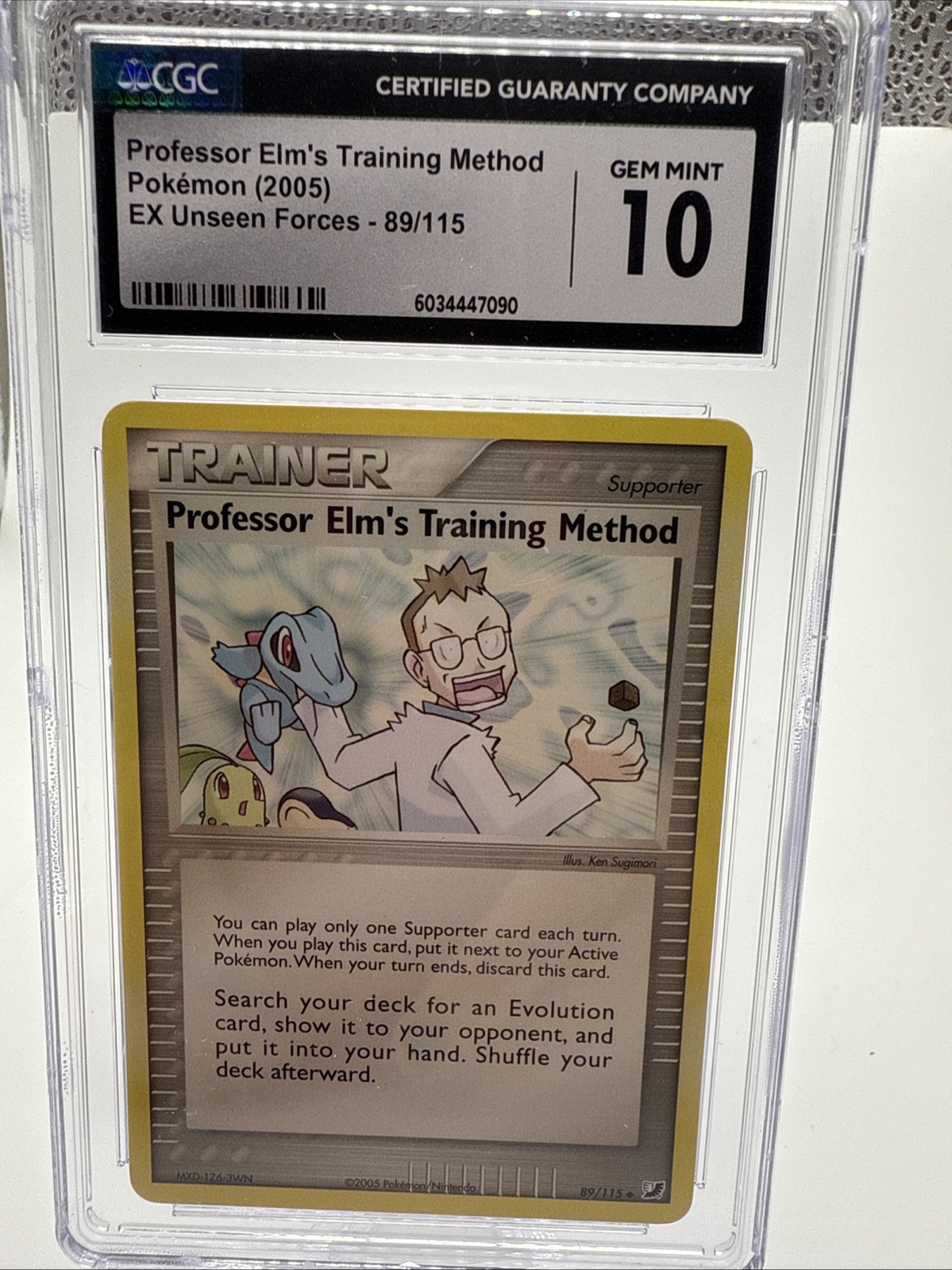 2005 Pokemon EX Unseen Forces Professor Elm's Training Method #89/115 CGC 10