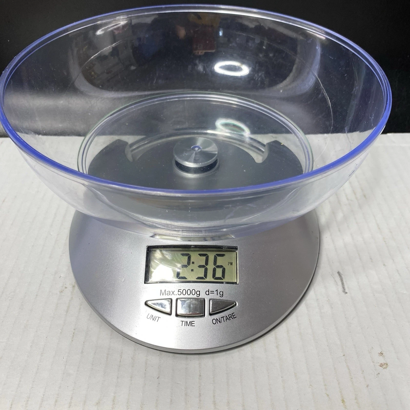 Electronic Kitchen Food Scale with Glass Surface, High Precision Clock Bowl