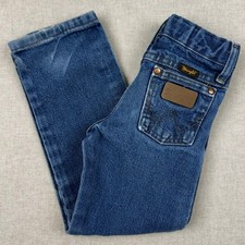 Wrangler Kids Jeans Size 5 Slim Blue Denim Western Casual Adjustable Waistband